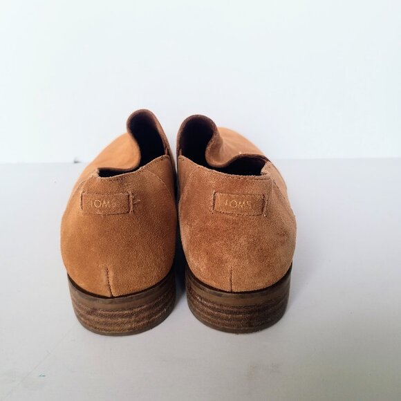 Toms Shaye Caramel Brown Suede Low Ankle Slip On Loafers Women's Size 8.5 - Picture 8 of 13